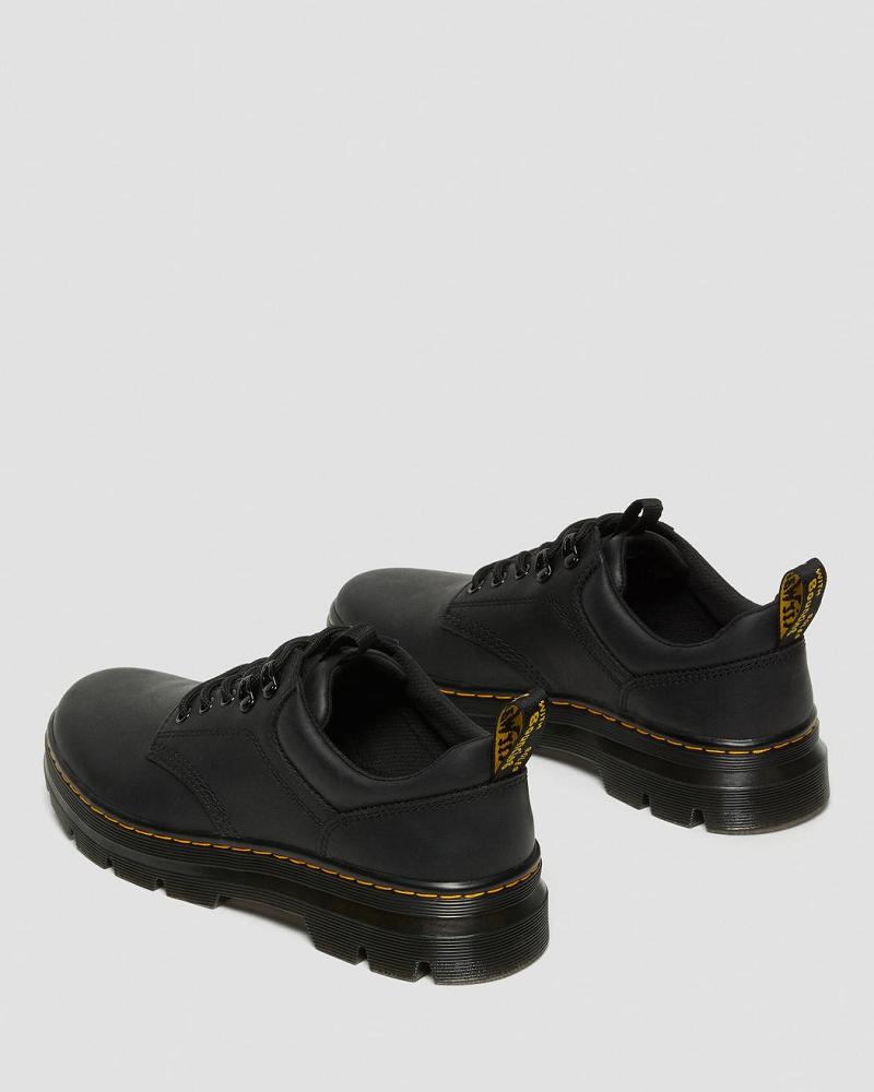 Black Men's Dr Martens Reeder Wyoming Leather Utility Shoes | CA 644LIS